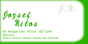 jozsef milos business card